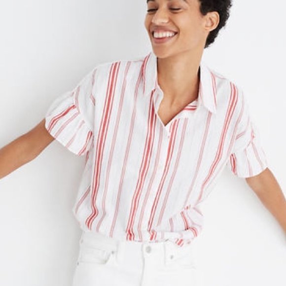Madewell Tops - Madewell Blouse S Carey Stripe Button Front